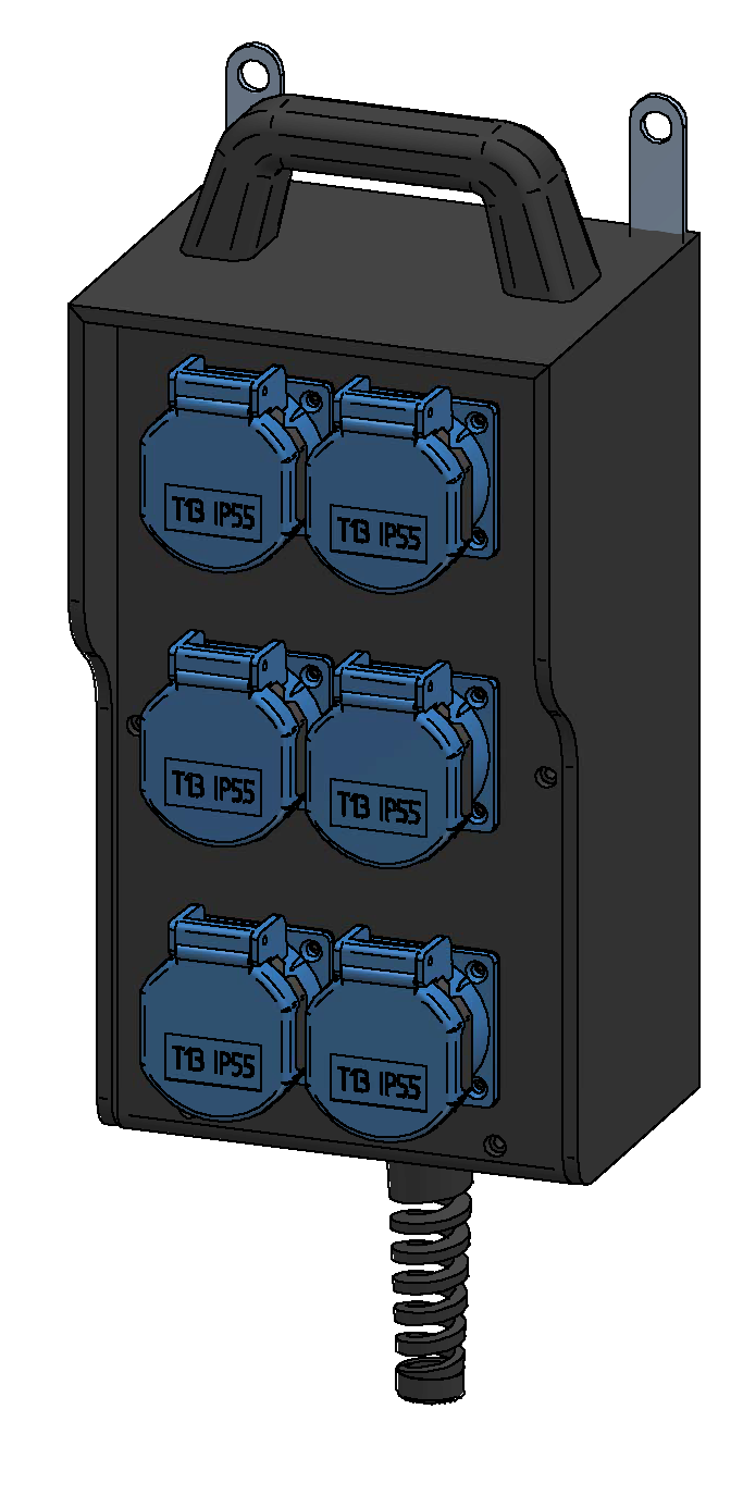 Quadretto elettrico portatile in gomma dura tipo 7250