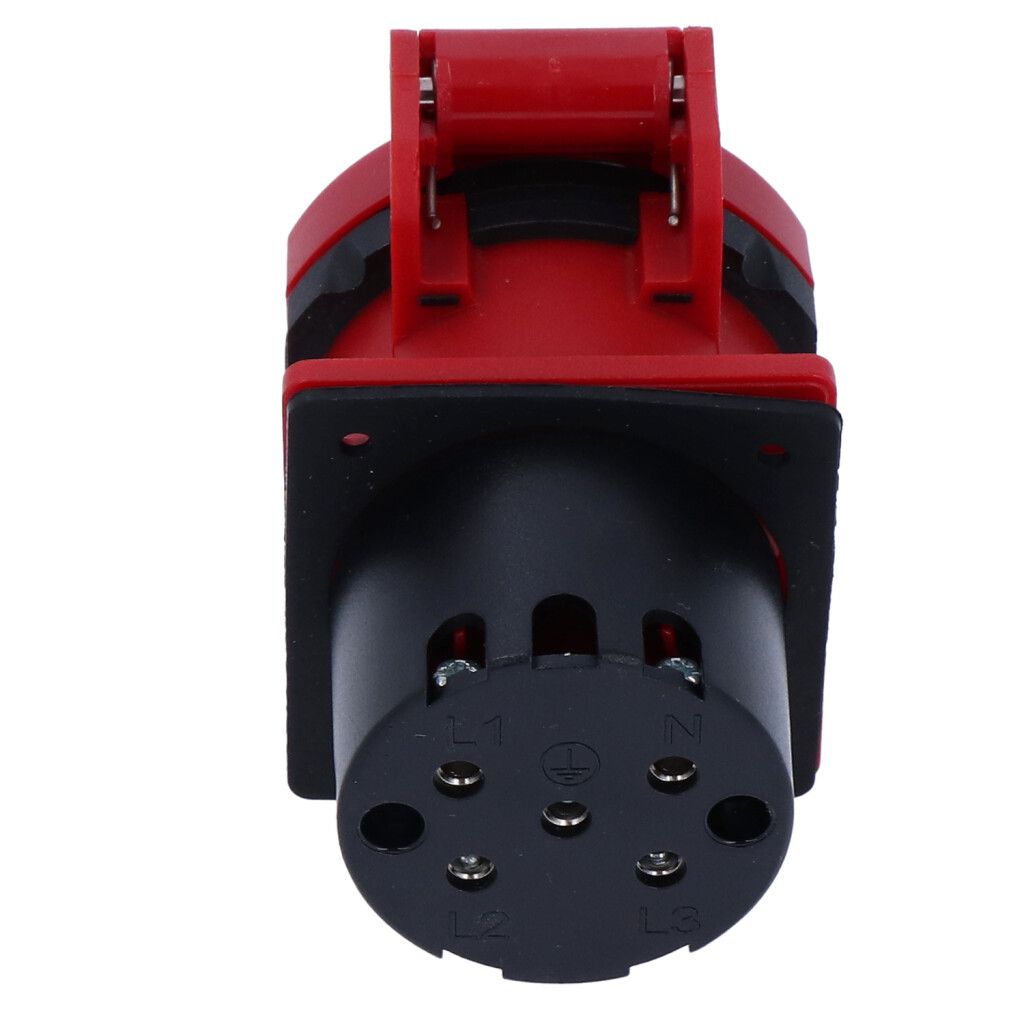 Einbausteckdose Typ 15 IP55 rot