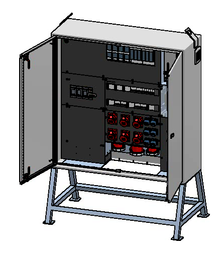 Baustromverteiler 250A, Stahlblech