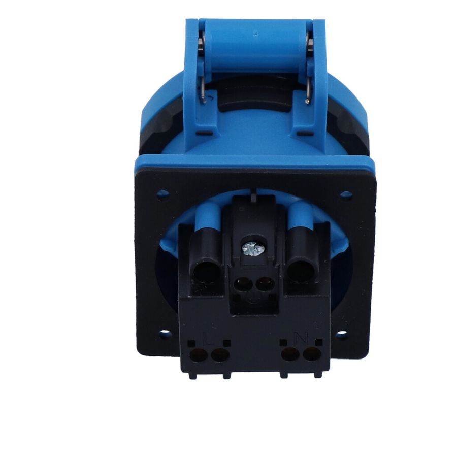 Prise à encastrer type 13 IP55 bleue