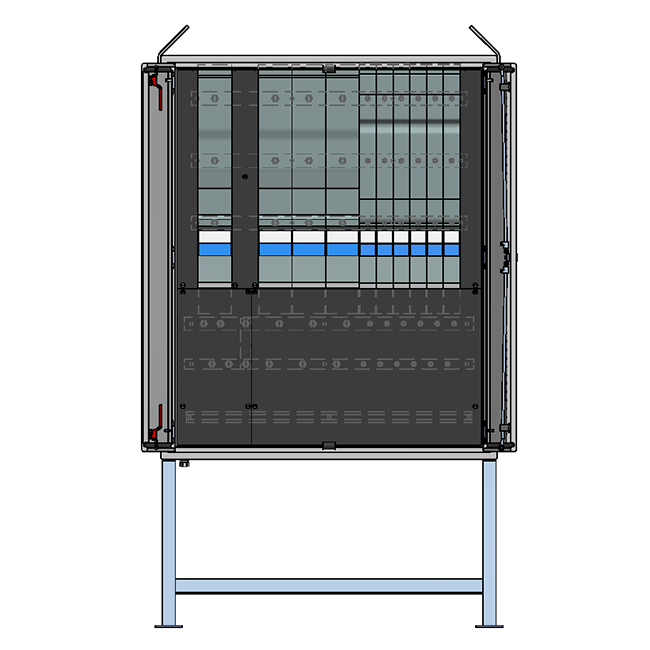 Quadro di distribuzione in lamiera d'acciaio da 630A su supporto