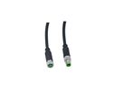 Extension cable 10m, black, with plug,