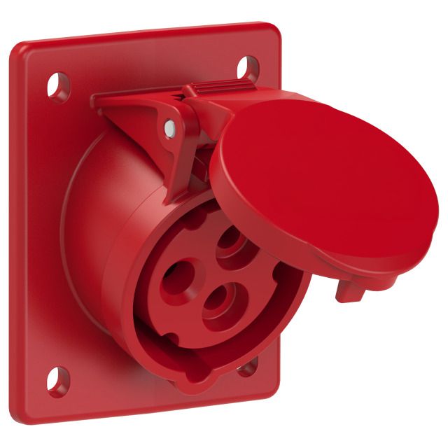 Plastic built-in socket CEE 16A/400V/2P+PE/9h